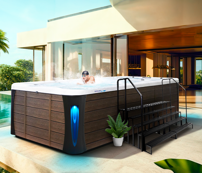 Calspas hot tub being used in a family setting - Bellingham